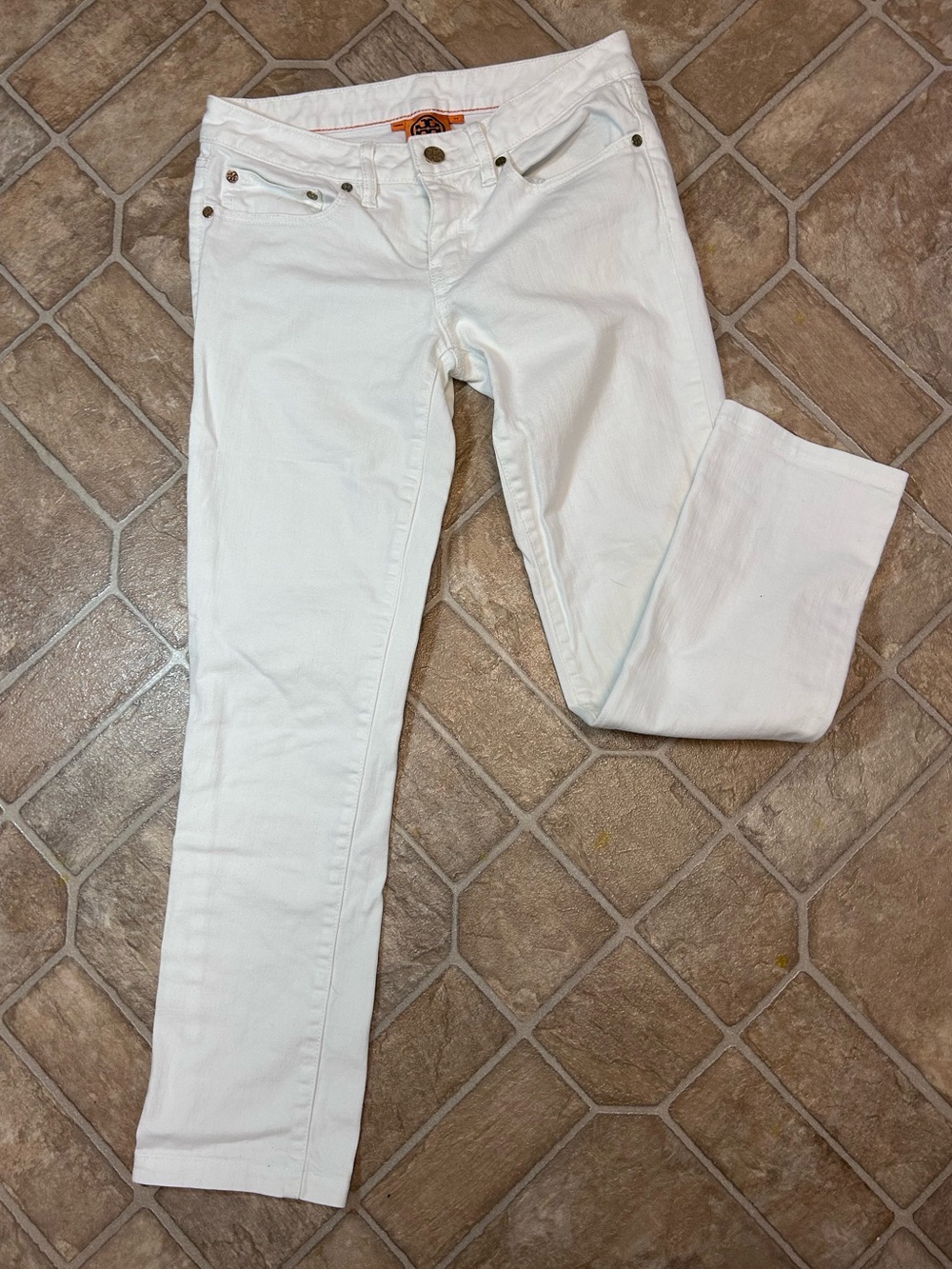 Tory Burch White Women's Slim Jeans - Classic Five-Pocket